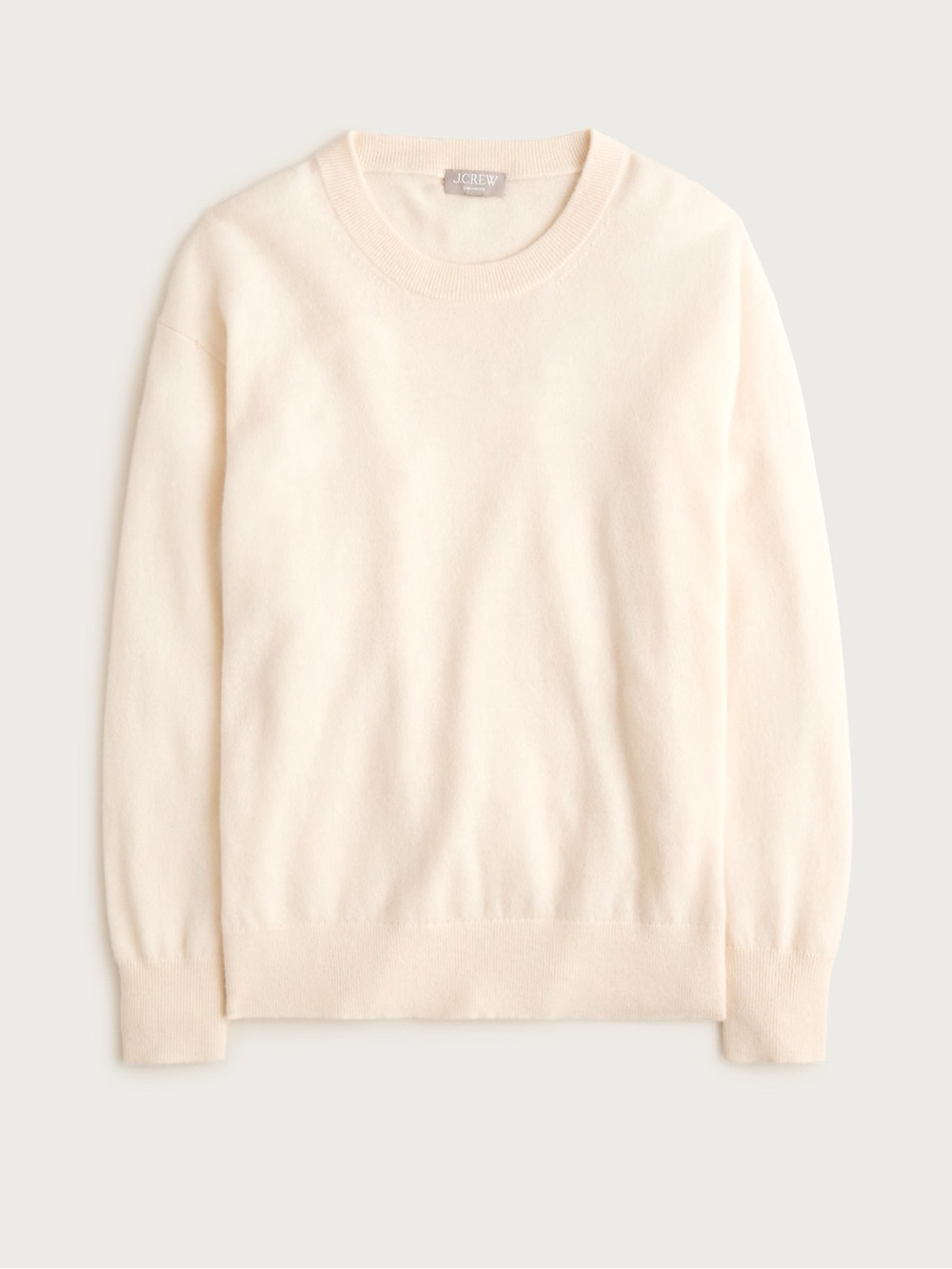 NWT J. CREW 100% cashmere classic-fit crewneck sweater hthr natural small BA400 - Picture 2 of 15